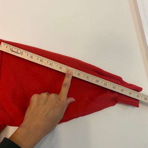 Good American Womens Red Boxy Oversized Hooded Sweatshirt Size Medium Large - Picture 8 of 16